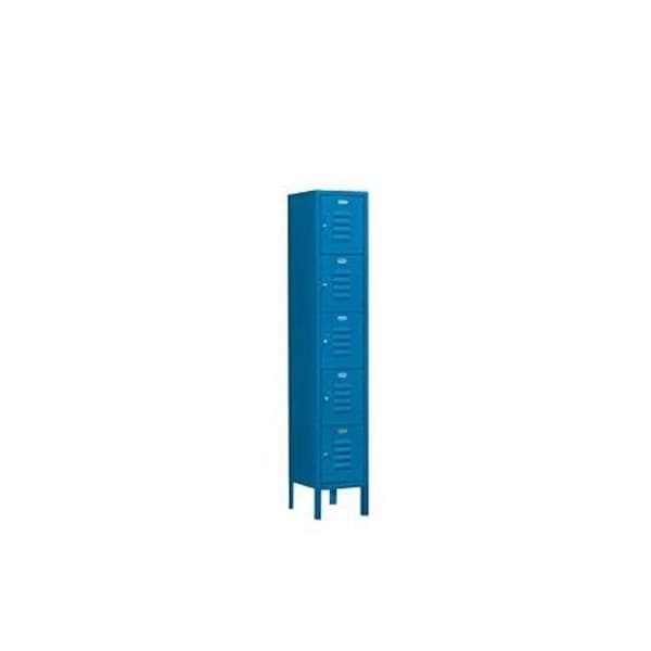 Salsbury Industries 65158BL-U 12 in. W x 66 in. H x 18 in. D Standard Metal Locker-Five Tier Box Style-1 Wide-Blue-Unassembled 65158BL-U - main